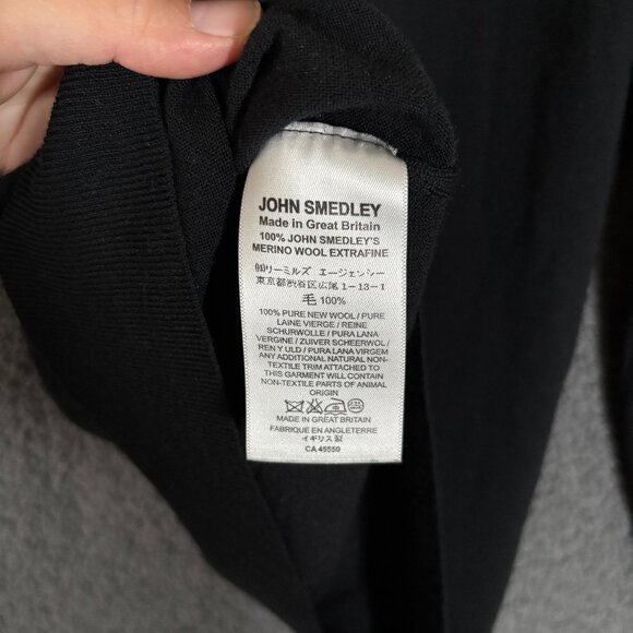 John Smedley 100% Pure New Wool Crewneck Sweatshirt - Men's Size M - Black - Picture 5 of 7